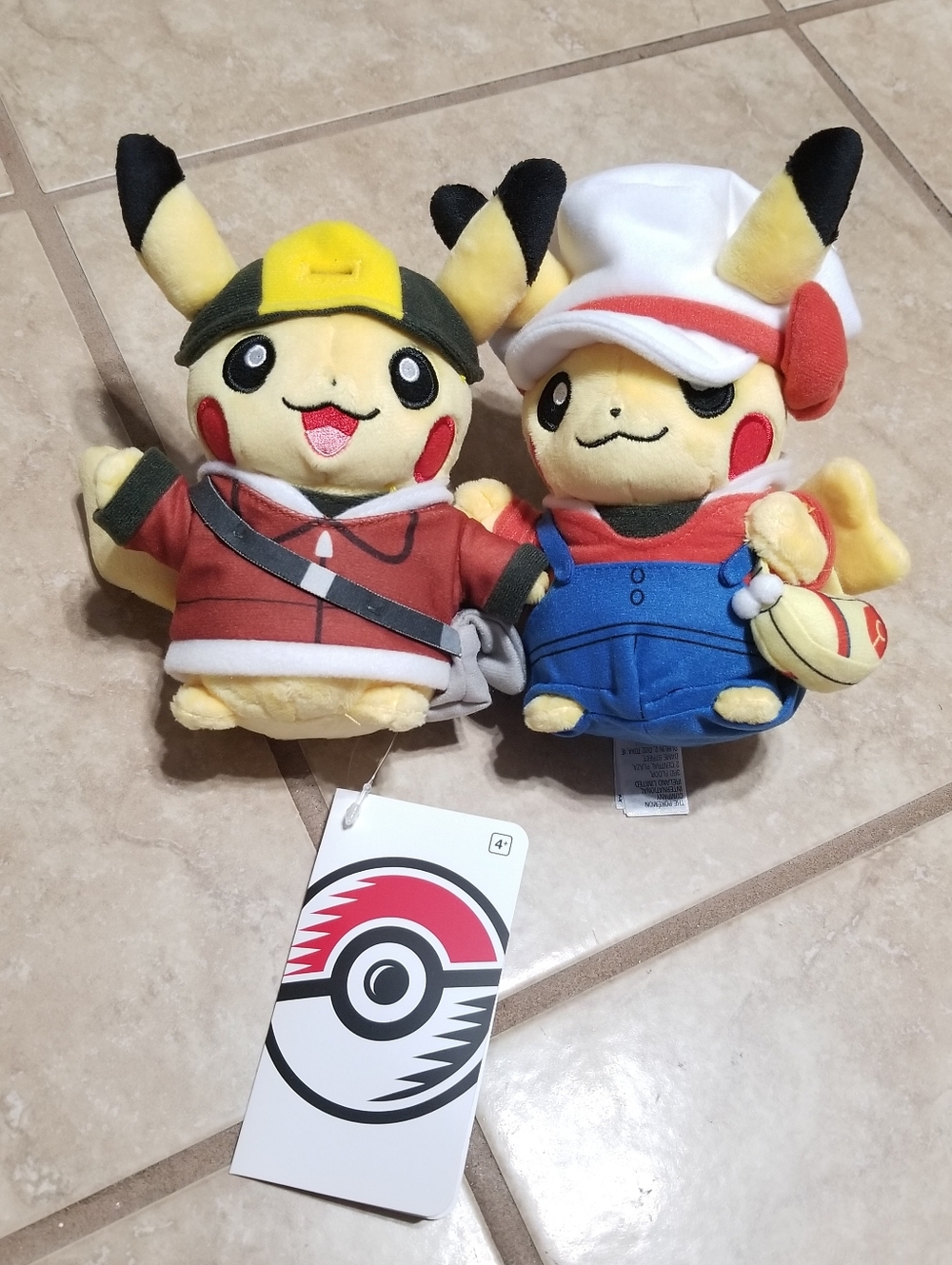 Pokemon Center Johto Region Paired Pikachu Poké Plush
